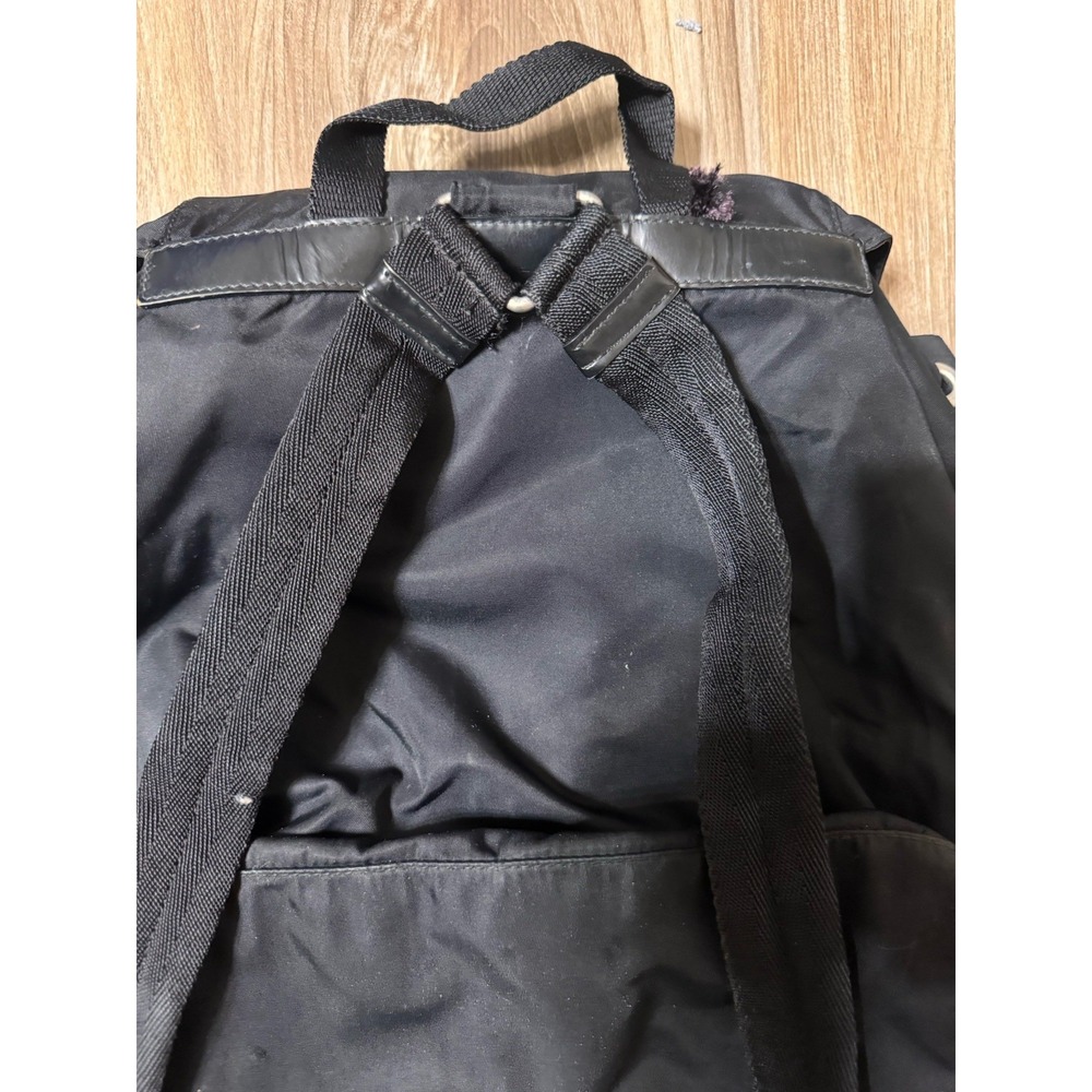 PRADA Vintage Black Tessuto Nylon Backpack Medium Triangle Logo Bag Italy 31 - Picture 11 of 16